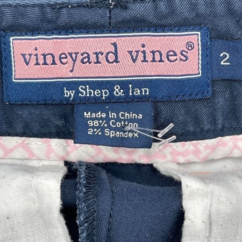 Vineyard Vines Solid Navy Blue Cotton Flat Front … - image 5